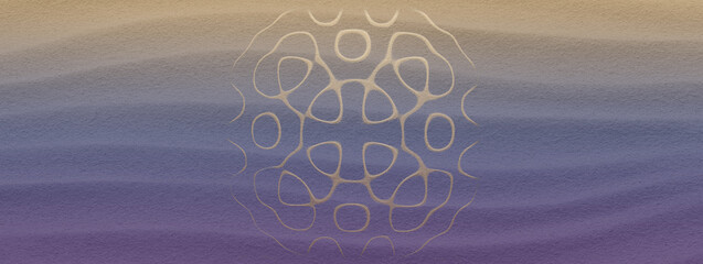 Banner of a cymatic form on a gradient sand background