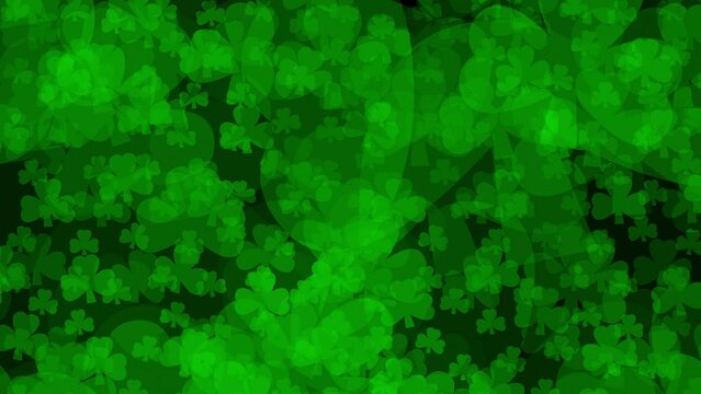 moving shamrock st patricks day clover holiday green background backdrop video