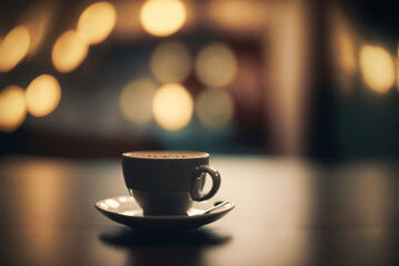 Obraz premium a cup of coffee on a tabletop, coffee, Generative AI