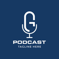 podcast logo with simple G letter concept