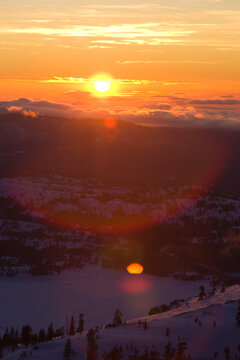 Sunset from the top of the ski area near Kirkwood, California.