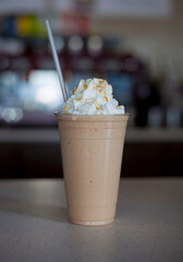 Caramel Frappe:  Blended Coffee Drink