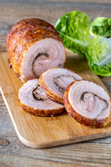 Slow-roast rolled pork