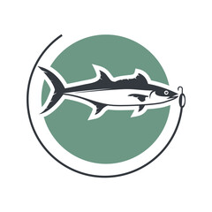 Fototapeta premium Illustration vector of Spanish mackerel fish for template logo design restaurant or fishing club