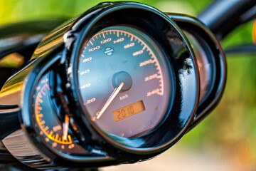 Image of the speedometer of the motorcycle