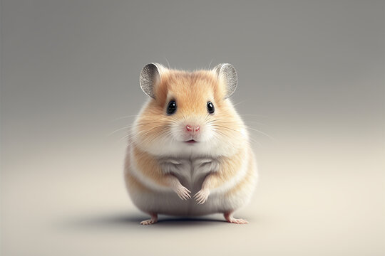 super cute hamster looking at the camera - realistic illustration - AI Generated