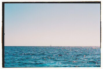 Obraz premium Boat at Mediterranean sea in Menorca