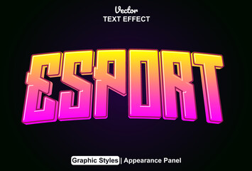 esport text effect with graphic style and editable
