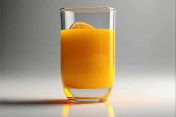 Glass of orange juic isolated on white background ,AI generated