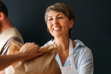 Woman Working in Bakery