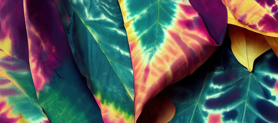 colorful brush tie dye cloth wave background with Generative AI technology