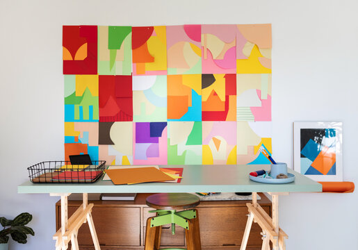 Colorful modern designer studio