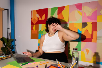 woman working in estudio