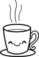 Black minimalist cup object with transparent background