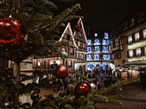 Alsace region decorated for christmas