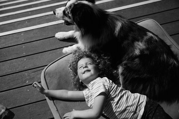 Little girl and her dog