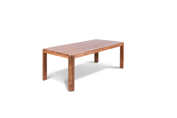 solid teak wood dining table for indoor and outdoor with white background