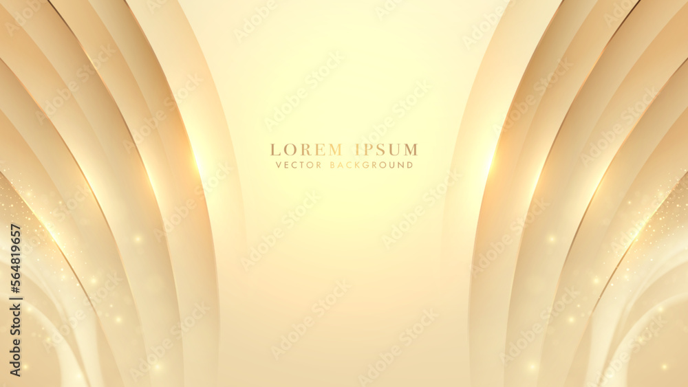 Canvas Prints luxury background with golden lines and light shiny with curve shape, and glitter light effect decor