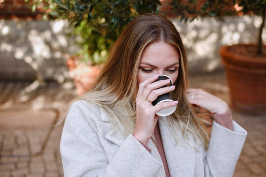 Woman Drinking Coffee 