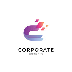 Logo template of gradient letter c