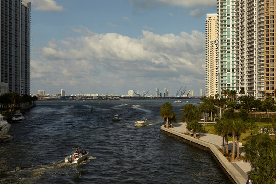 waterway in Brickell downtown Miami