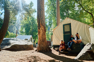 Friends at Curry village Yosemite