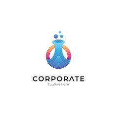 Gradient laboratory science logo template ready for use