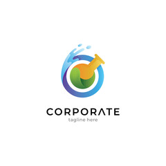 Creative lab logo design template ready for use