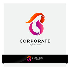 fire letter B logo design