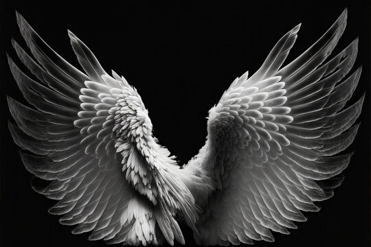 Photoshop overlays set to screen angel wings on a black background drag and drop angel wings with black background for adobe composites. ornate, beautiful, intricate, wings