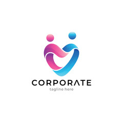 heart with couple logo