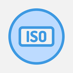 Iso icon in blue style about camera, use for website mobile app presentation