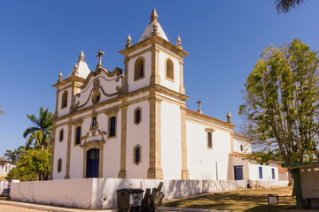 Fototapeta na wymiar Side view of Mother Church of Santo Antônio das Garcas Brancas in Glaura, Ouro Preto,MG Brazil