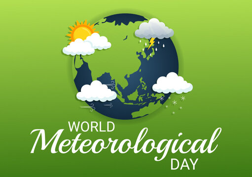 World Meteorological Day Illustration with Meteorology Science and Researching Weather in Flat Cartoon Hand Drawn for Landing Page Templates