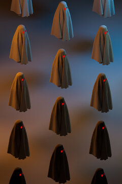 many ghosts floating