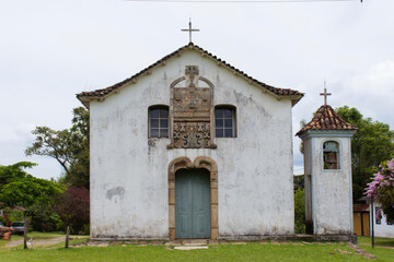 Front view of Santana Chapel, Camp of Chapada district Lavras New, Ouro Preto, Minas Gerais, Brazil