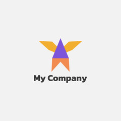 Geometry abstract logo with two wings.