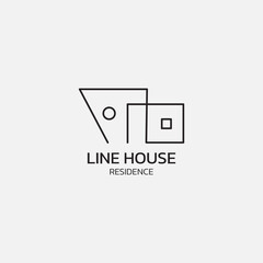 Line logo that forms a house.
