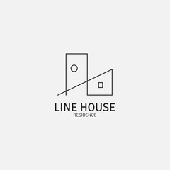 Simple house logo from lines.