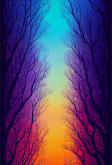 Obraz premium intricate trees fantasy forest line art beautiful Generative AI Content by Midjourney