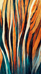 Beautiful abstract tiger wood painting illustration Generative AI Content by Midjourney