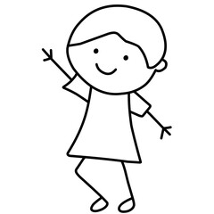 Hand Drawn Happy Stick Figure
