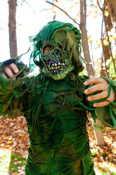 Zombie scaring outdoor portrait