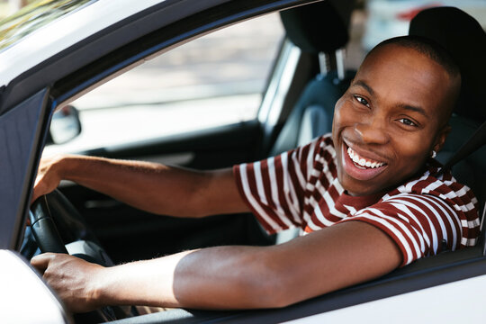 Happy Man Driving Car