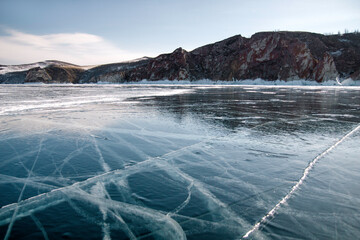 Frozen lake scenery