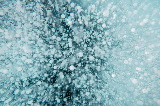 Ice pattern of the frozen lake