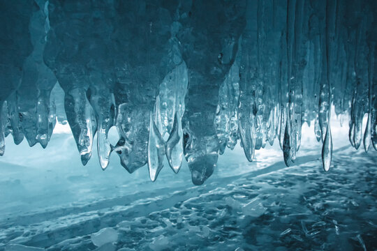 Icicle formation in cave