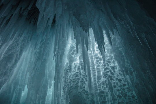 Icicle formation in cave