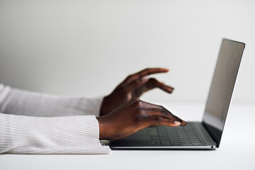 Woman Working at Laptop