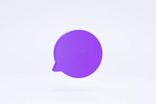 Burbuja de mensaje 3D. Mensajer&iacute;a. Burbuja violeta. Chat lila. Icono de chat purpura. Icono para colocar texto. Chat de conversaci&oacute;n.